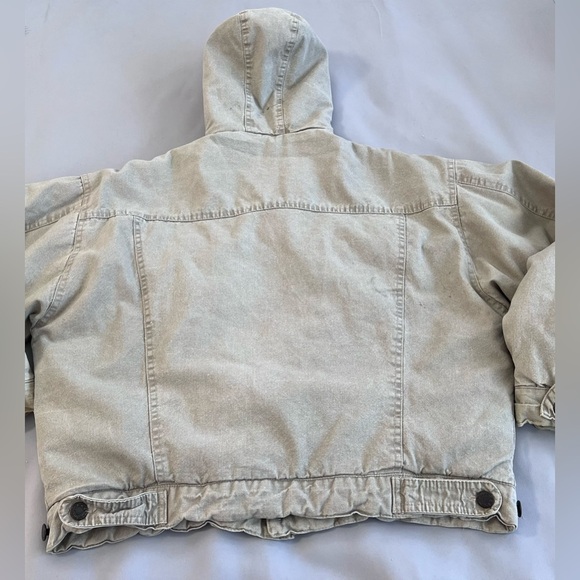 VTG Sergio Valente |  Denim Vintage 80s  Jean Jacket Hood Tan Sz L y2K - Picture 7 of 13